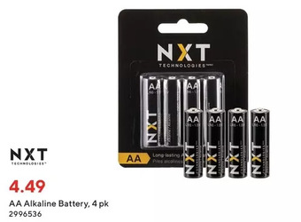 Staples Nxt aa alkaline battery offer