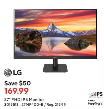 Staples Lg 27 fhd ips monitor offer