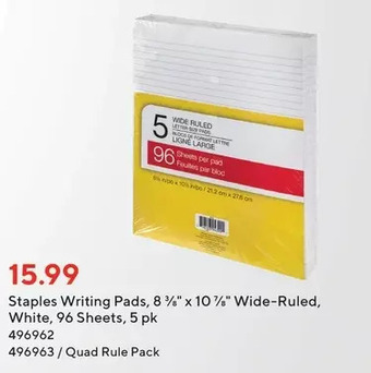 Staples Staples writing pads offer