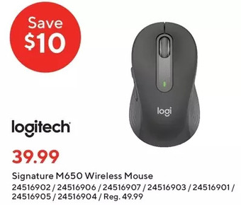 Staples Logitech signature m650 wireless mouse offer
