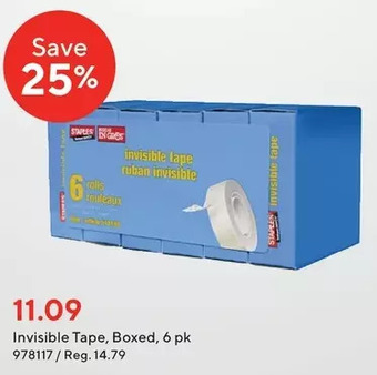 Staples Invisible tape offer