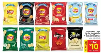 Walmart Lay's potato chips, doritos tortilla chips or smartfood popcorn offer