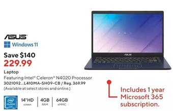Staples Asus laptop offer