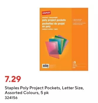 Staples Staples poly project pockets offer