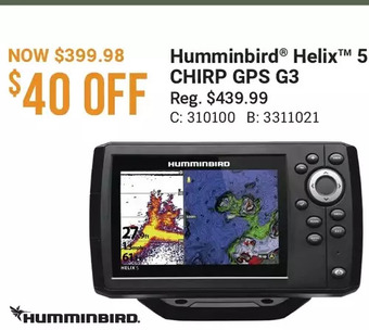 Cabela's Humminbird helix 5 chirp gps g3 offer