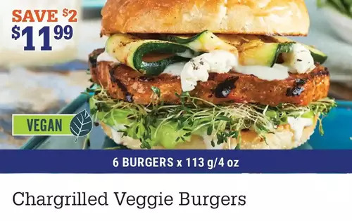 M & M Food Market Chargrilled veggie burgers offer