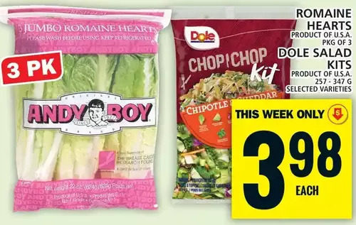 Food Basics Romaine hearts | dole salad kits offer