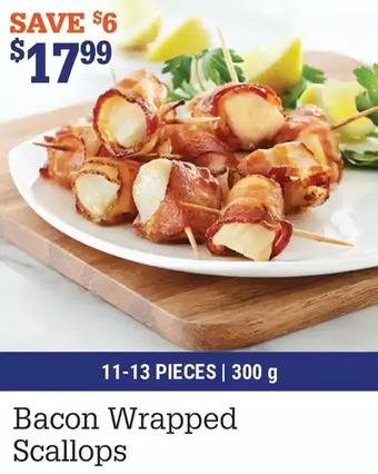M & M Food Market Bacon wrapped scallops offer