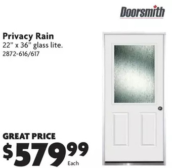 Home Hardware Steel entrance doors - privacy rain offer
