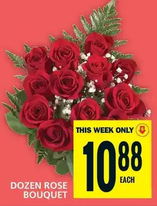 Food Basics Dozen rose bouquet offer