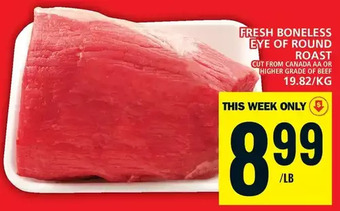 Food Basics Fresh boneless eye of round roast offer
