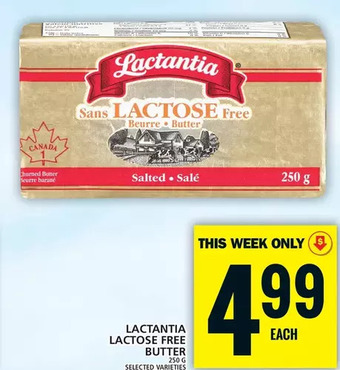 Food Basics Lactantia lactose free butter offer
