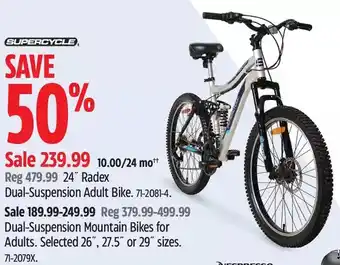 Canadian Tire Supercycle 24 radex dual-suspension adult bike | dual-suspension mountain bikes for adults offer