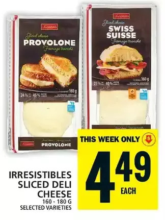 Food Basics Irresistibles sliced deli cheese offer
