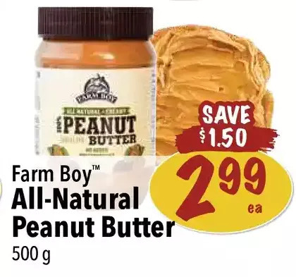 Farm Boy Farm boy all-natural peanut butter offer