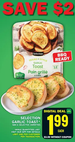Food Basics Selection garlic toast offer