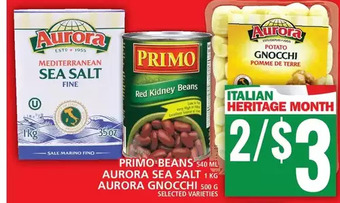 Food Basics Primo beans | aurora sea salt | aurora gnocchi offer