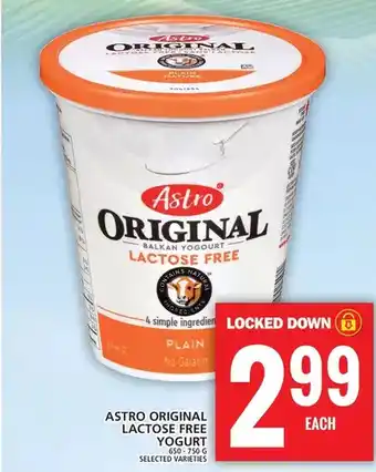 Food Basics Astro original lactose free yogurt offer