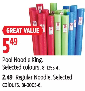 Canadian Tire Pool noodle king | regular noodle offer