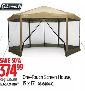 Canadian Tire Coleman one-touch screen house offer
