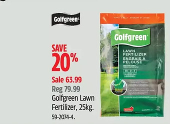 Canadian Tire Golfgreen lawn fertilizer offer