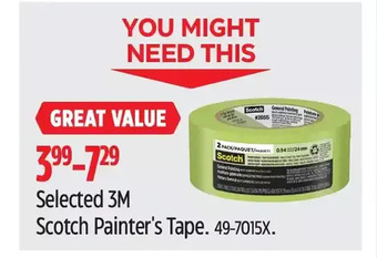 Canadian Tire 3m scotch painter's tape offer