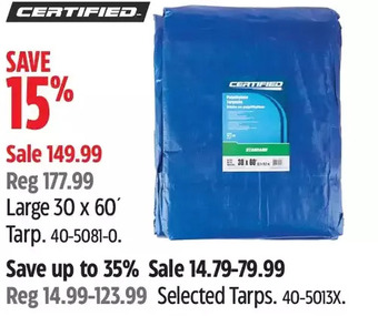 Canadian Tire Certified large 30 x 60' tarp offer