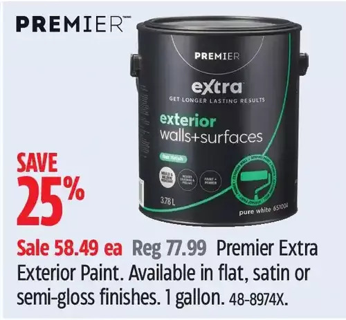 Canadian Tire Premier extra exterior paint offer