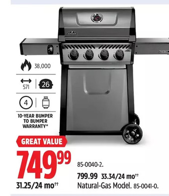Canadian Tire Napoleon bbq | natural-gas model offer