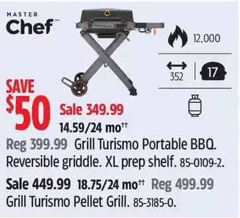 Canadian Tire Master chef grill turismo portable bbq | grill turismo pellet grill offer