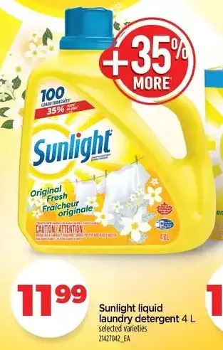 Real Canadian Superstore Sunlight liquid laundry detergent offer