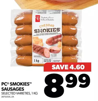 Real Canadian Superstore Pc smokies sausages offer