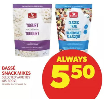 Real Canadian Superstore Bassé snack mixes offer
