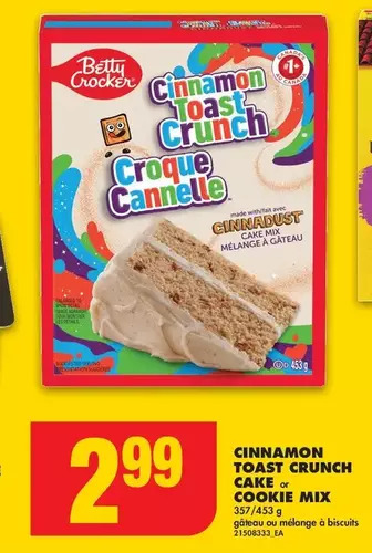 No Frills Cinnamon toast crunch cake or cookie mix offer