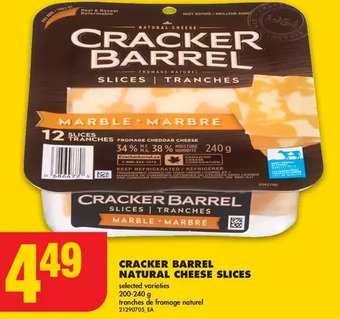 No Frills Cracker barrel natural cheese slices offer
