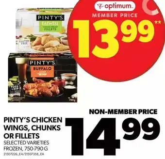 Real Canadian Superstore Pinty's chicken wings, chunks or fillets offer