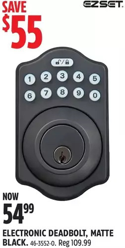 Canadian Tire Ezset electronic deadbolt offer