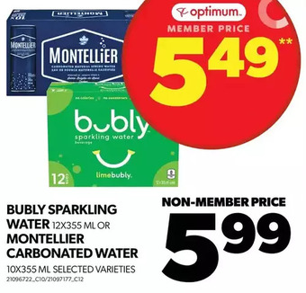 Real Canadian Superstore Bubly sparkling water or montellier carbonated water offer