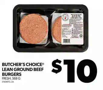 Real Canadian Superstore Butcher's choice lean ground beef burgers offer