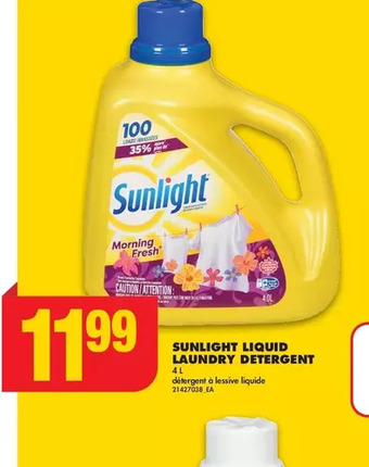 No Frills Sunlight liquid laundry detergent offer