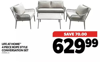 Real Canadian Superstore Life at home 4 piece rope style conversation set offer