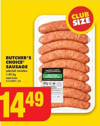 No Frills Butcher's choice sausage offer