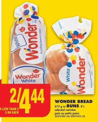 No Frills Wonder bread or buns offer