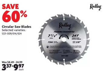 Home Hardware Circular saw blades offer
