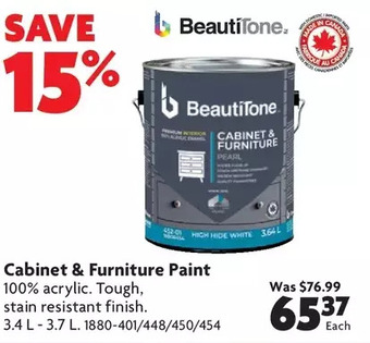 Home Hardware Cabinet & furniture paint offer