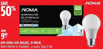 Canadian Tire Noma a19 60 led bulbs offer