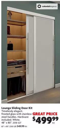 Home Hardware Lounge sliding door kit offer