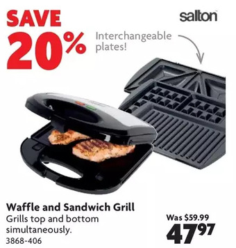 Home Hardware Waffle and sandwich grill offer