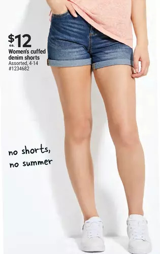 Giant Tiger Women's cuffed denim shorts offer
