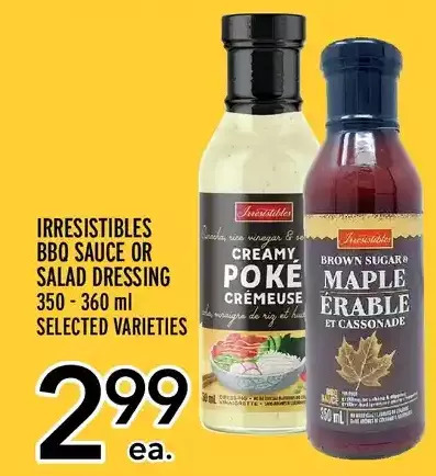 Metro Irresistibles bbq sauce or salad dressing offer